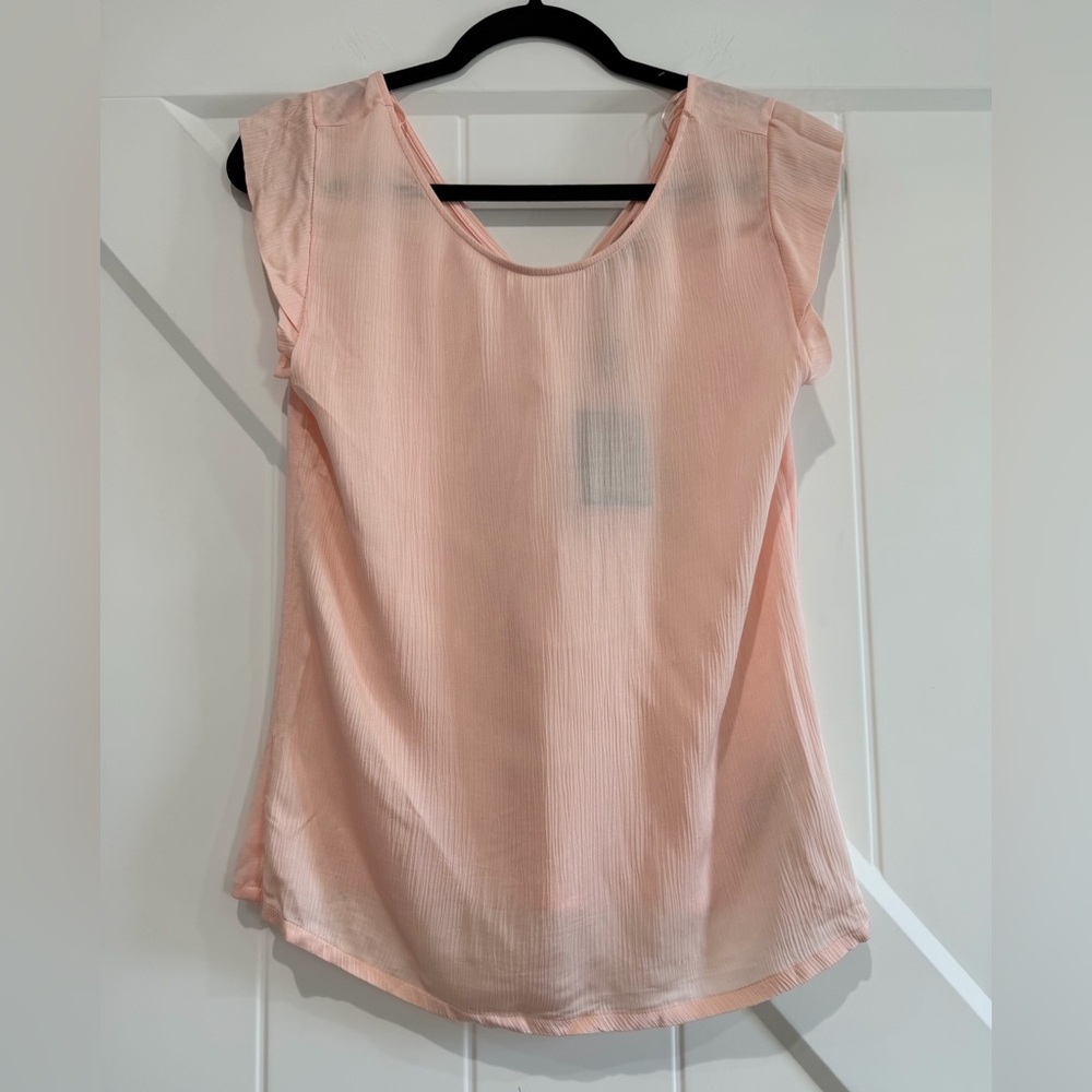 Massimo Dutti Light Pink Cap Sleeve Blouse